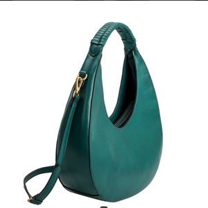 Green Vegan Leather Shoulder Bag